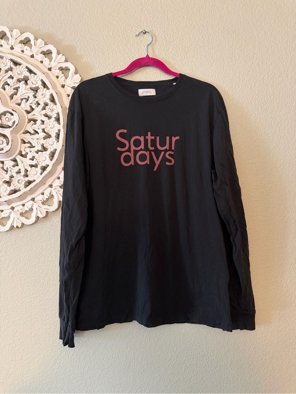 Saturdays New York City Black Crewneck Long Sleeve Tee